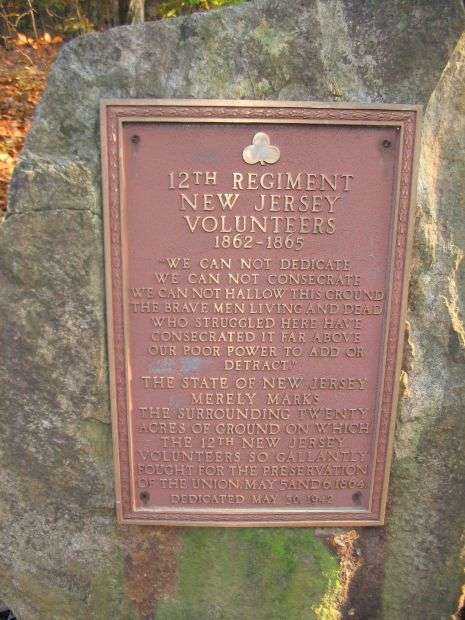 12TH REGIMENT NEW JERSEY VOLUNTEERS 1862-1865 WAR MEMORIAL
