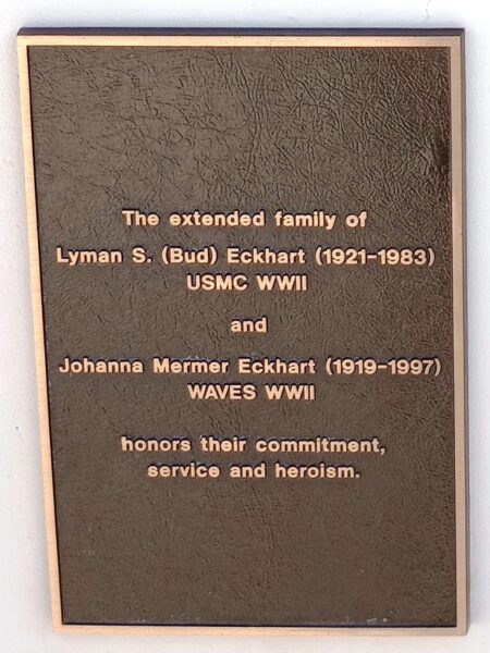 ECKHART WAR MEMORIAL PLAQUE