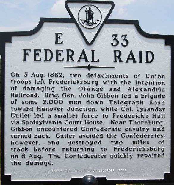 FEDERAL RAID WAR MEMORIAL MARKER