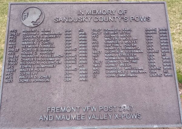 IN MEMORY OF SANDUSKY COUNTY’S POWS MEMORIAL PLAQUE