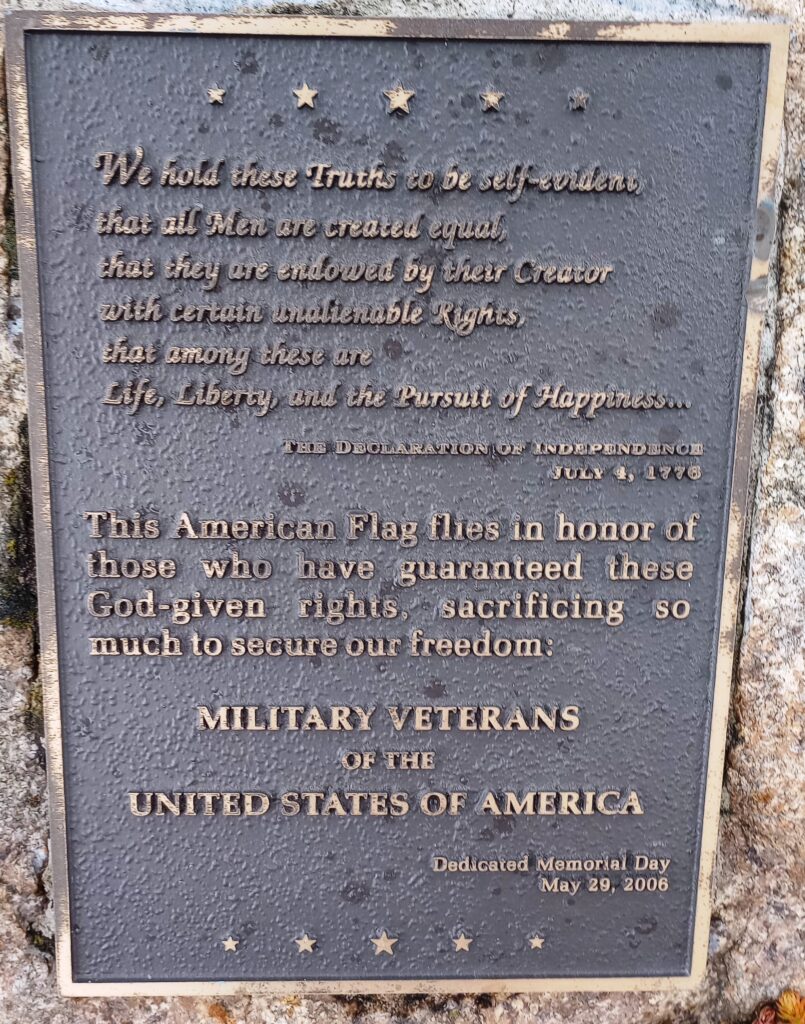 MILLITARY VETERANS OF THE UNITED STATES OF AMERICA WAR MEMORIAL PLAQUE