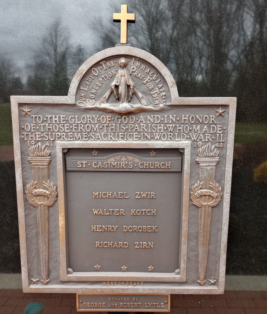 ST. CASIMIR’S CHURCH WAR MEMORIAL PLAQUE A