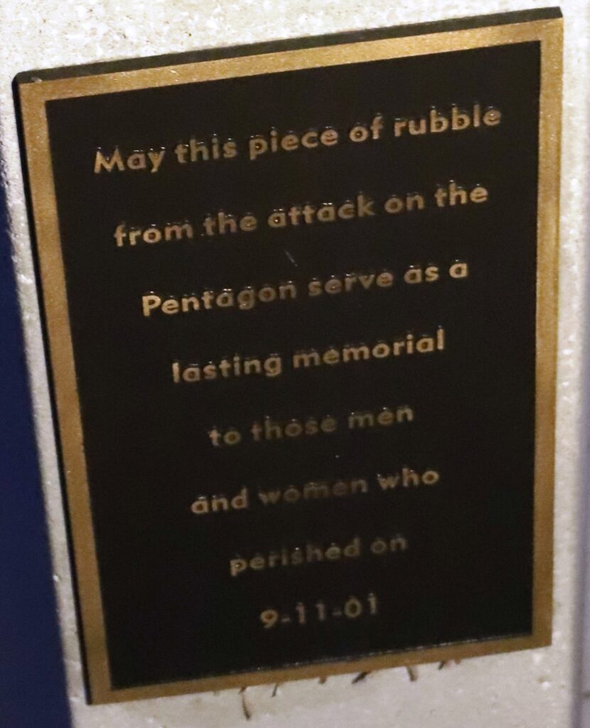 PENTAGON 9.11.01 MEMORIAL PLAQUE