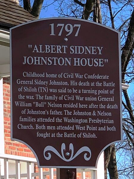 “ALBERT SIDENEY JOHNSTON HOUSE” WAR MEMORIAL MARKER