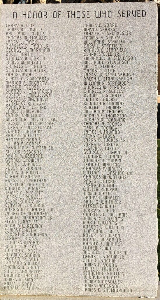 BOURBON COUNTY VIETNAM VETERANS MEMORIAL STONE C