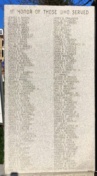 BOURBON COUNTY VIETNAM VETERANS MEMORIAL STONE B