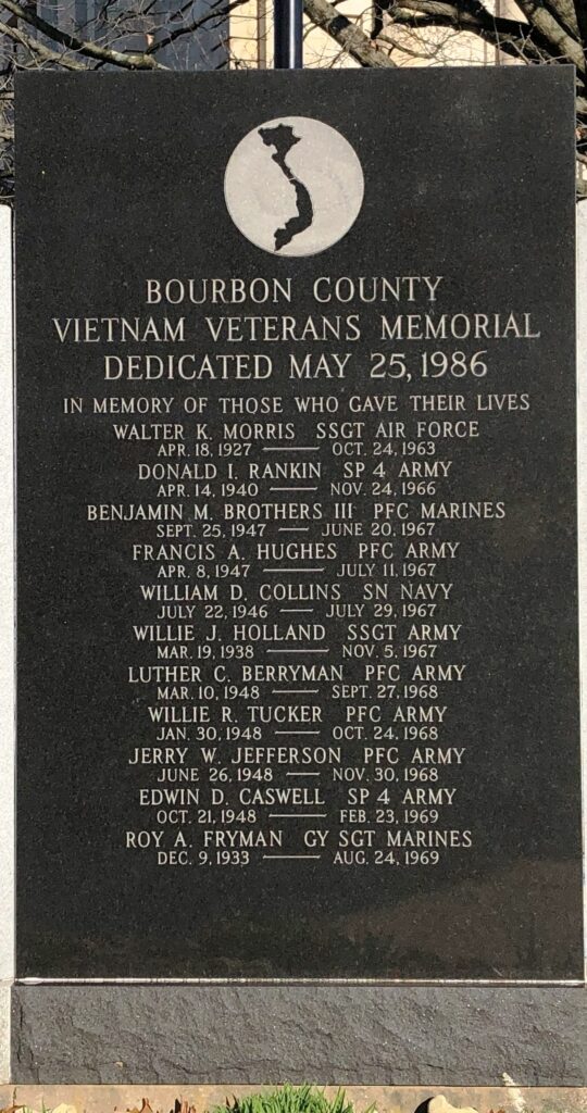 BOURBON COUNTY VIETNAM VETERANS MEMORIAL STONE A