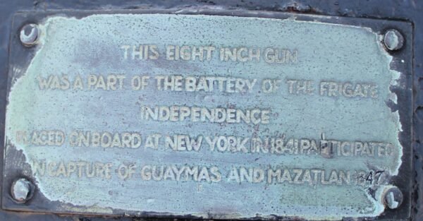 USS INDEPENDENCE CANNON MEMORIAL PLAQUE