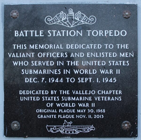 BATTLE STATION TORPEDO WAR MEMORIAL PLAQUE