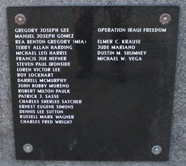 VALLEJO WAR VETERANS MEMORIAL STONE G