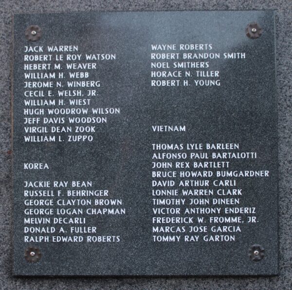 VALLEJO WAR VETERANS MEMORIAL STONE F