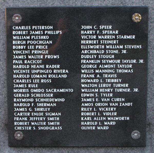 VALLEJO WAR VETERANS MEMORIAL STONE E