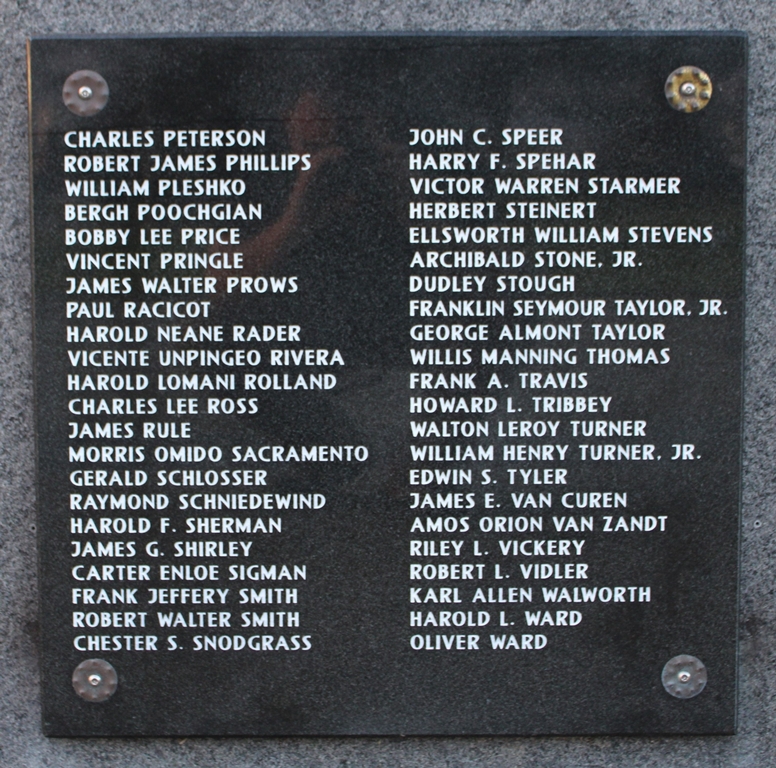 VALLEJO WAR VETERANS MEMORIAL STONE E