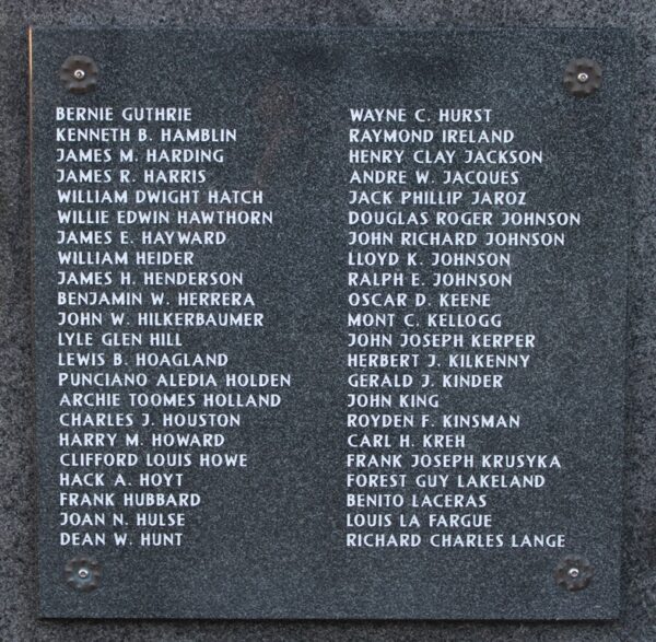 VALLEJO WAR VETERANS MEMORIAL STONE C