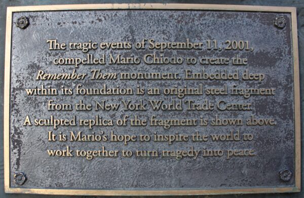 REMEMBER THEM MONUMENT PLAQUE