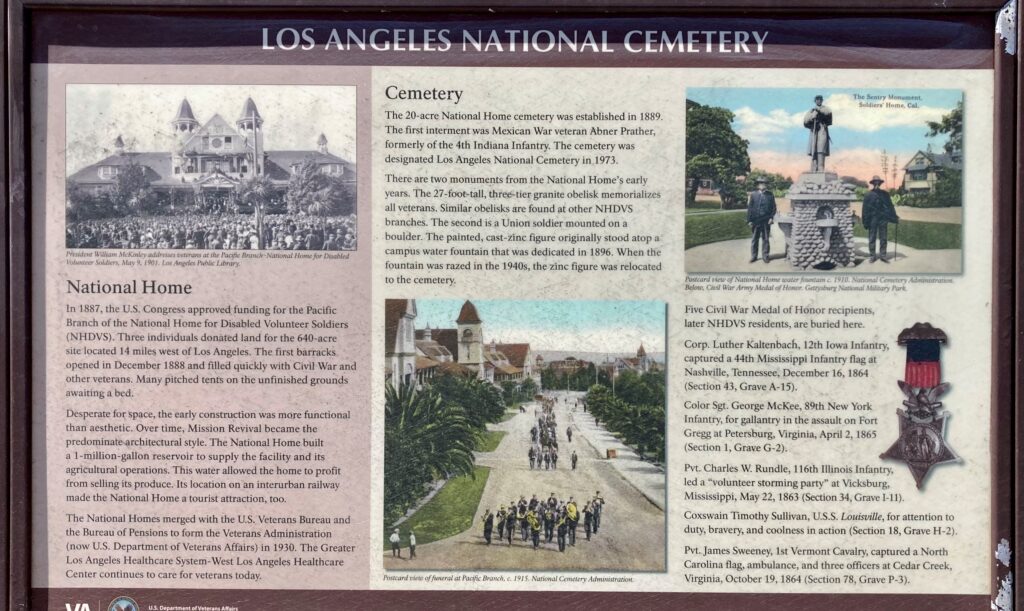 LOS ANGELES NATIONAL CEMETERY MEMORIAL PANEL