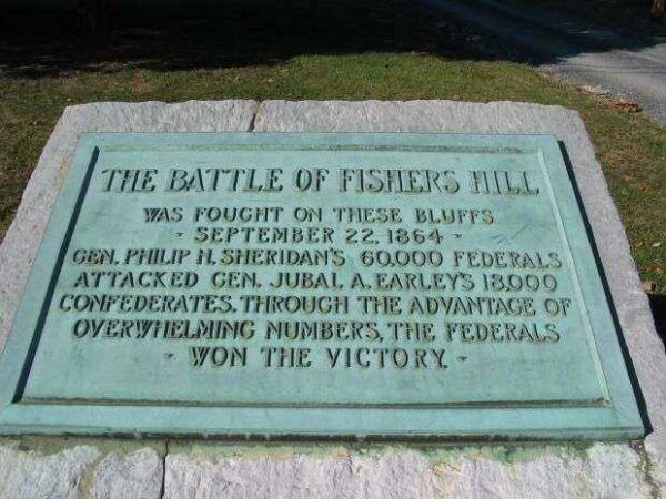 THE BATTLE OF FISHERS HILL WAR MEMORIAL PLAQUE