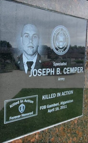 PAPILLION WAR VETERANS MEMORIAL PLAQUE E