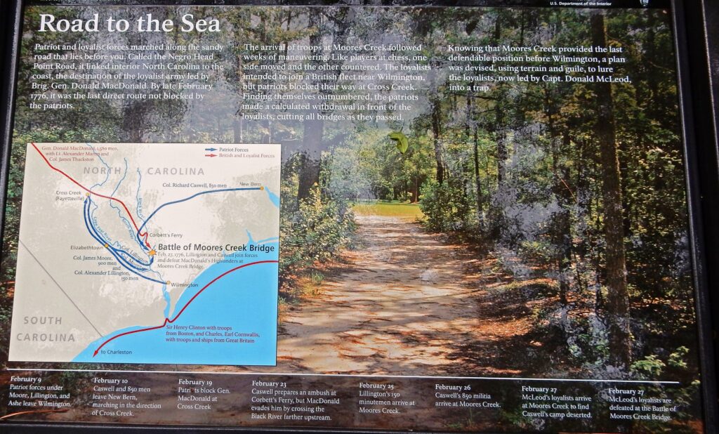 ROAD TO THE SEA REVOLUTIONARY WAR MEMORIAL PANEL