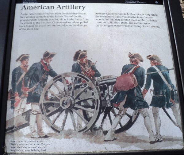 AMERICAN ARTILLERY GUILFORD COURTHOUSE REVOLUTIONARY WAR MEMORIAL PANEL