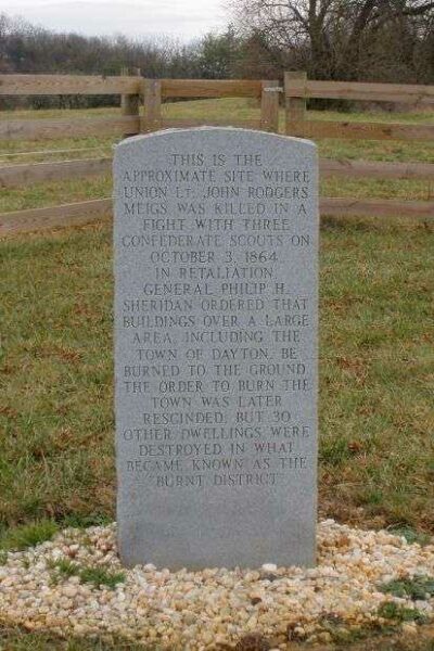 SITE WHERE LT. JOHN RODGERS MEGIS WAS KILLED MEMORIAL