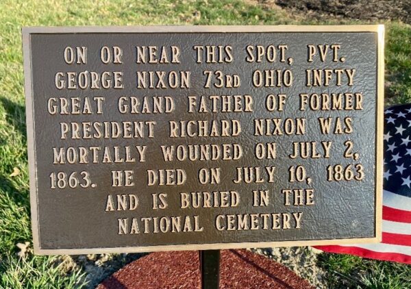 PVT. GEORGE NIXON WAR MEMORIAL PLAQUE