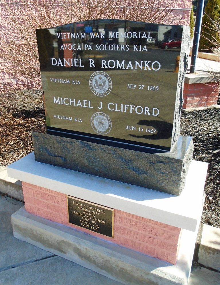 VIETNAM WAR MEMORIAL AVOCA PA SOLDIERS KIA