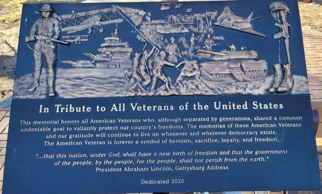 BALMORHEA IN TRIBUTE TO ALL VETERANS MEMORIAL PLAQUE