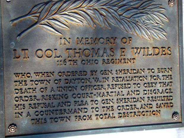 LT. COL. THOMAS F. WILDES WAR MEMORIAL PLAQUE
