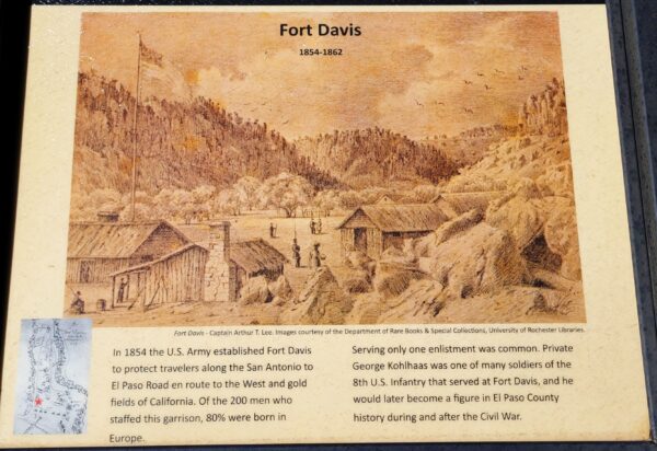 FORT DAVIS 1854-1862 MEMORIAL PANEL