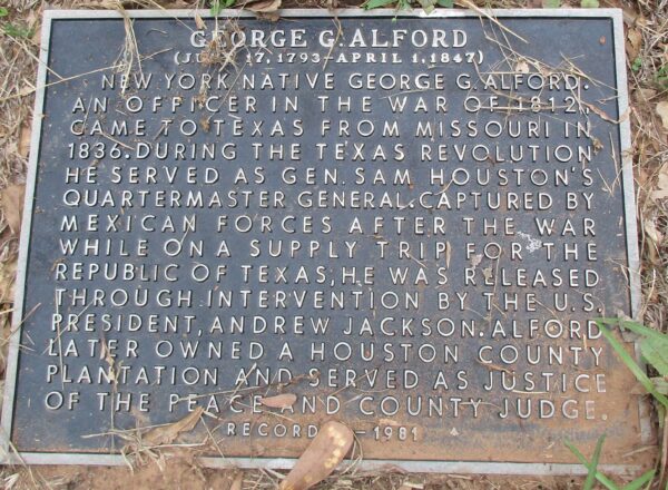 GEORGE G. ALFORD WAR MEMORIAL PLAQUE