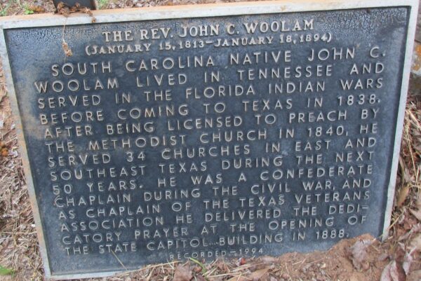 THE REV. JOHN C. WOOLAM WAR MEMORIAL PLAQUE