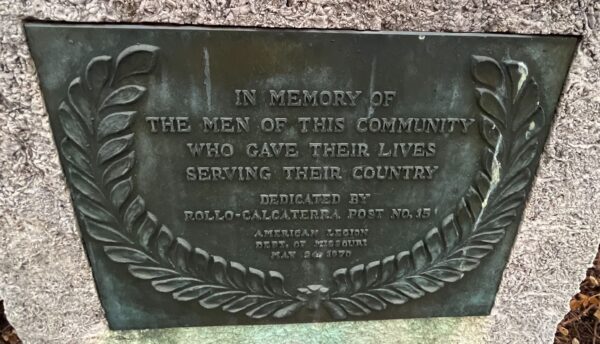 AMERICAN LEGION POST 15 VETERANS MEMORIAL PLAQUE