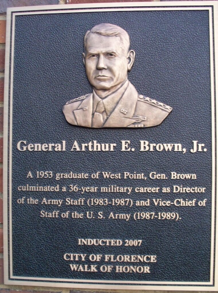 GENERAL ARTHUR E. BROWN, JR. WAR MEMORIAL PLAQUE