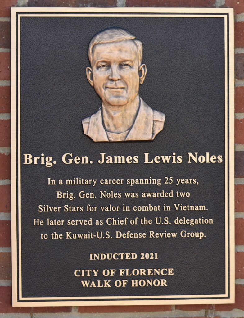 BRIG. GEN. JAMES LEWIS NOLES WAR MEMORIAL PLAQUE