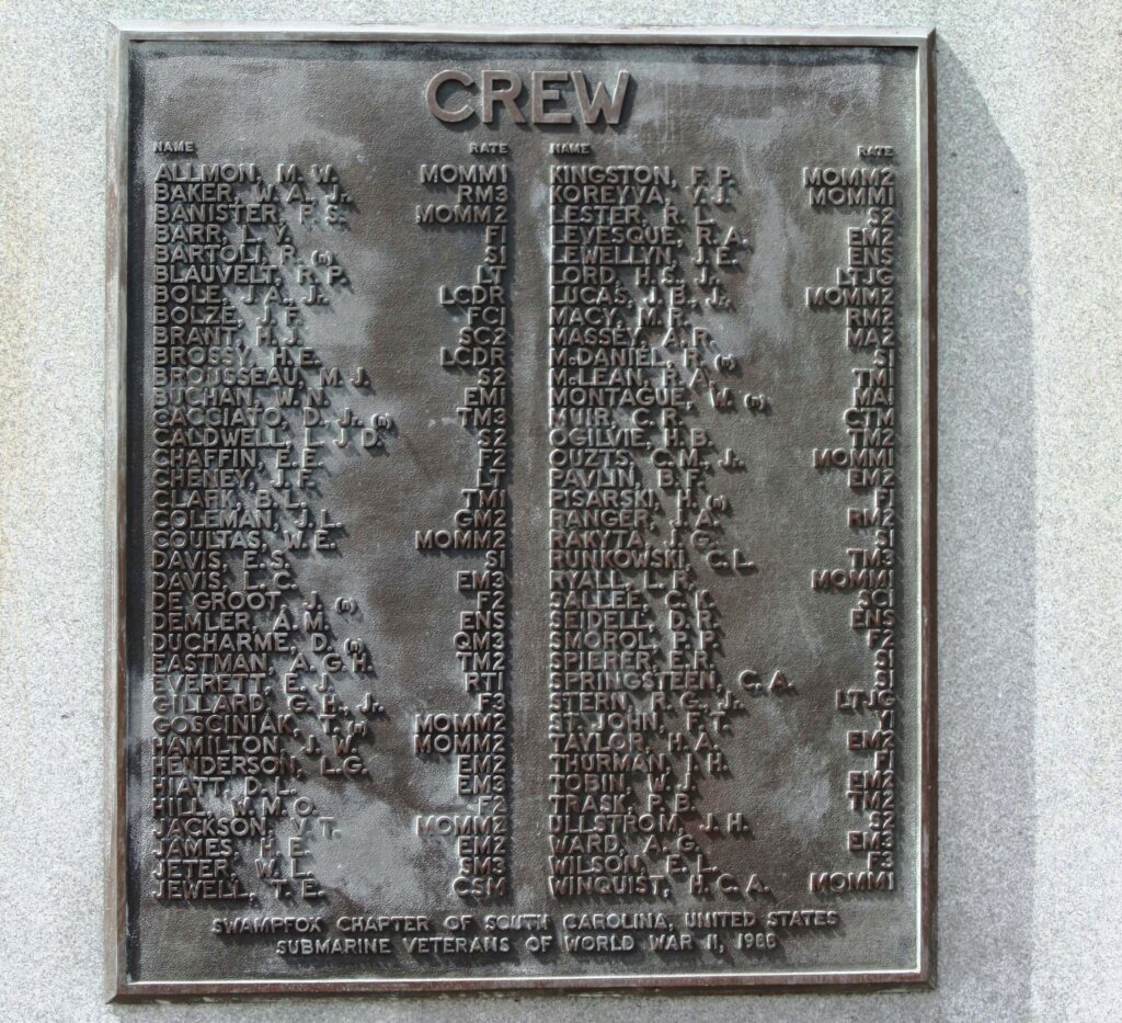 STILL ON PARTROL U.S.S. AMBERJACK WAR MEMORIAL PLAQUE B