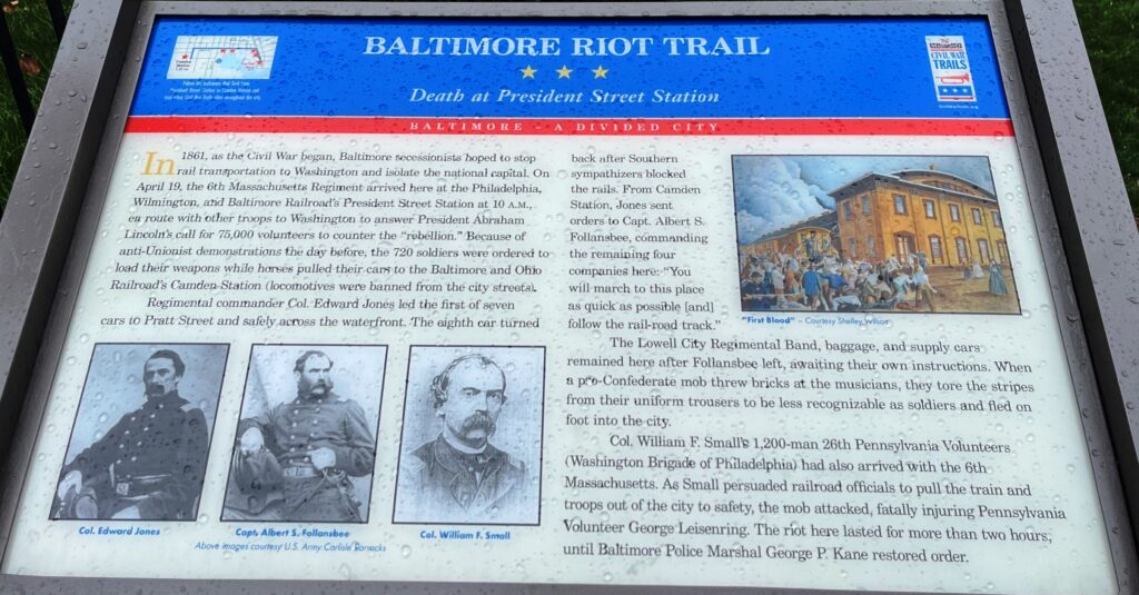 BALTIMORE RIOT TRAIL DEATH AT PRESIDENT STREET STATION MEMORIAL PANEL