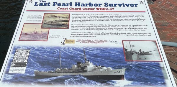 THE LAST PEARK HARBOR SURVIVOR COAST GUARD CUTTER WHEC-37 MEMORIAL PANEL