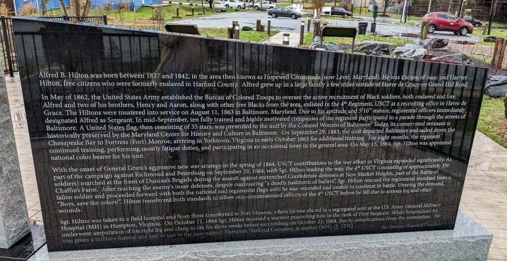 SERGEANT ALFRED B. HILTON MEMORIAL RIGHT STONE