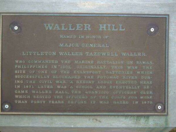 WALLER HILL MEMORIAL PLAQUE