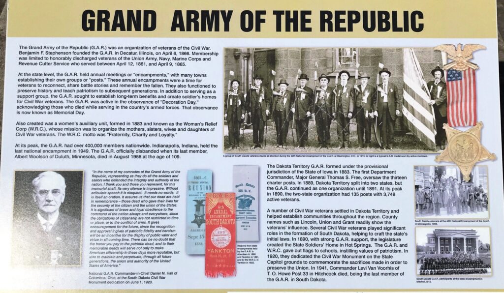 GRAND ARMY OF THE REPUBLIC WAR MEMORIAL PANEL