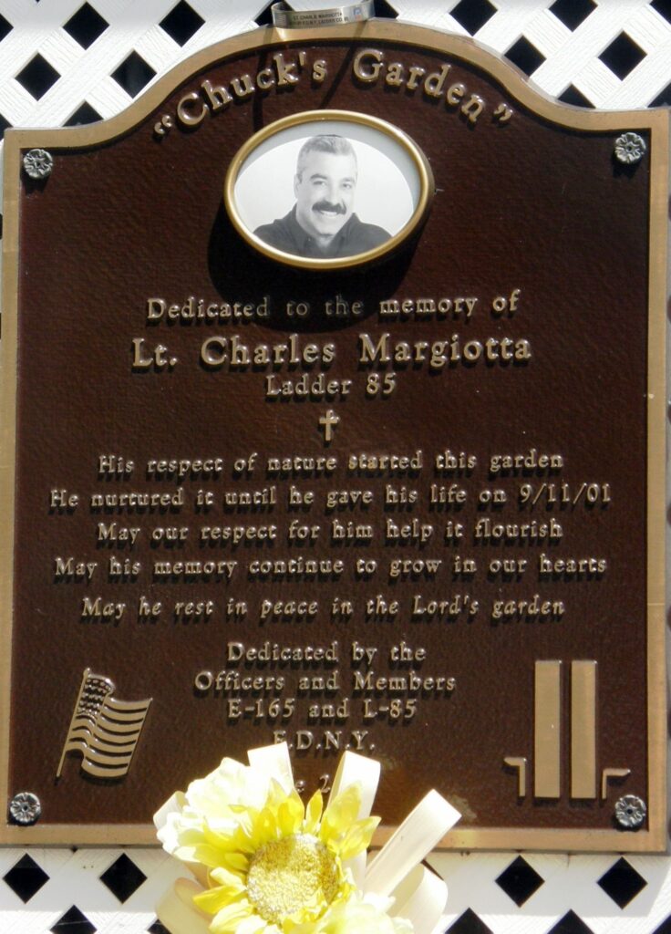 CHUCK’S GARDEN MEMORIAL PLAQUE