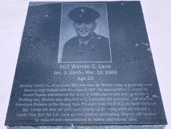 SGT WARREN C. LANE WAR MEMORIAL TOP