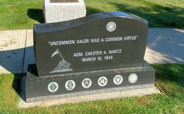 DEDICATED IN MEMORY OF ALL MARINES WAR MEMORIAL BACK