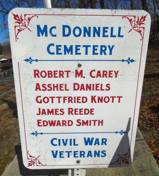 MCDONNELL CEMETERY CIVIL WAR VETERANS MEMORIAL PLAQUE