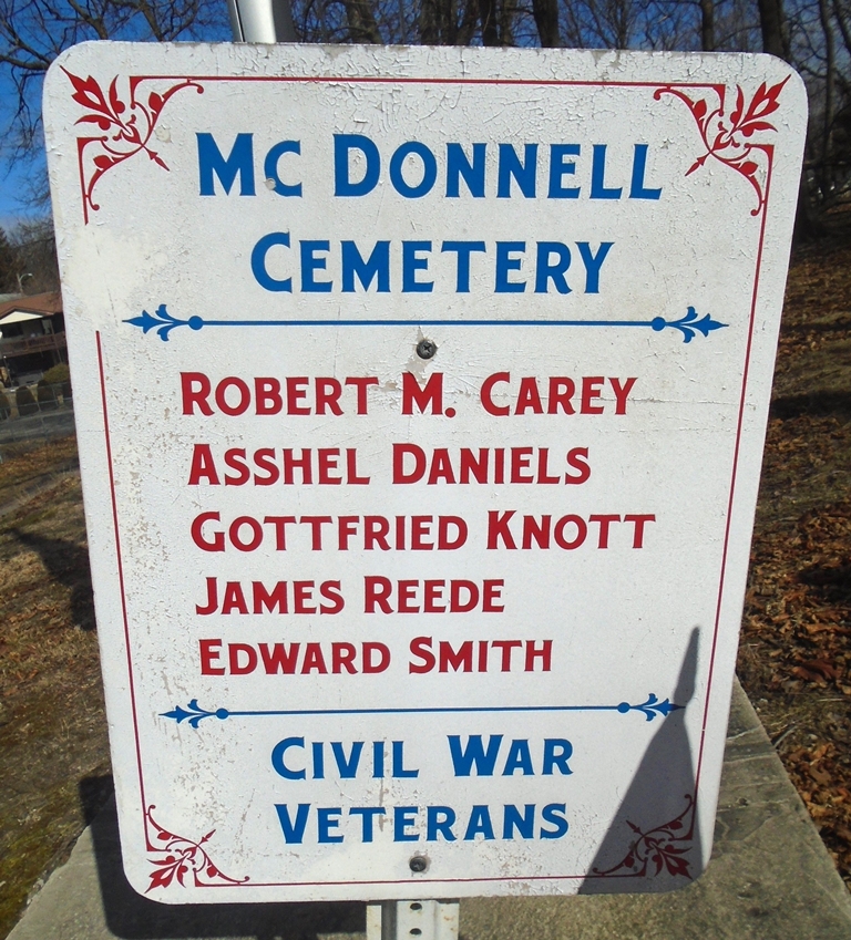 MCDONNELL CEMETERY CIVIL WAR VETERANS MEMORIAL PLAQUE