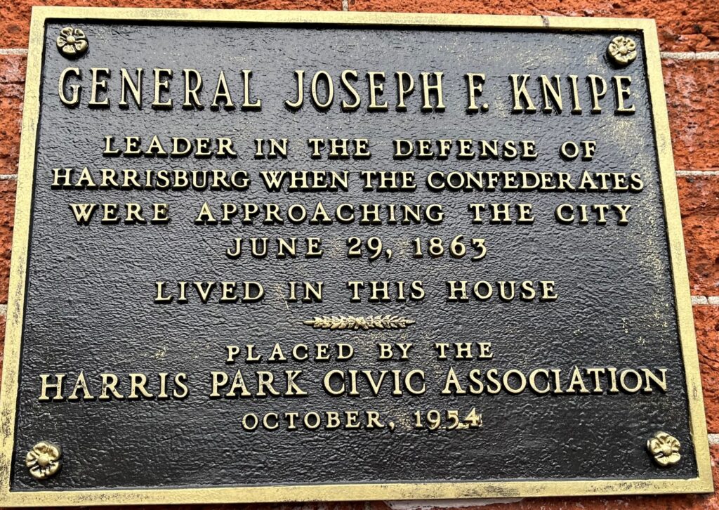 GENERAL JOSEPH F. KNIPE MEMORIAL PLAQUE
