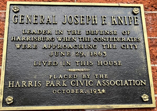 GENERAL JOSEPH F. KNIPE MEMORIAL PLAQUE