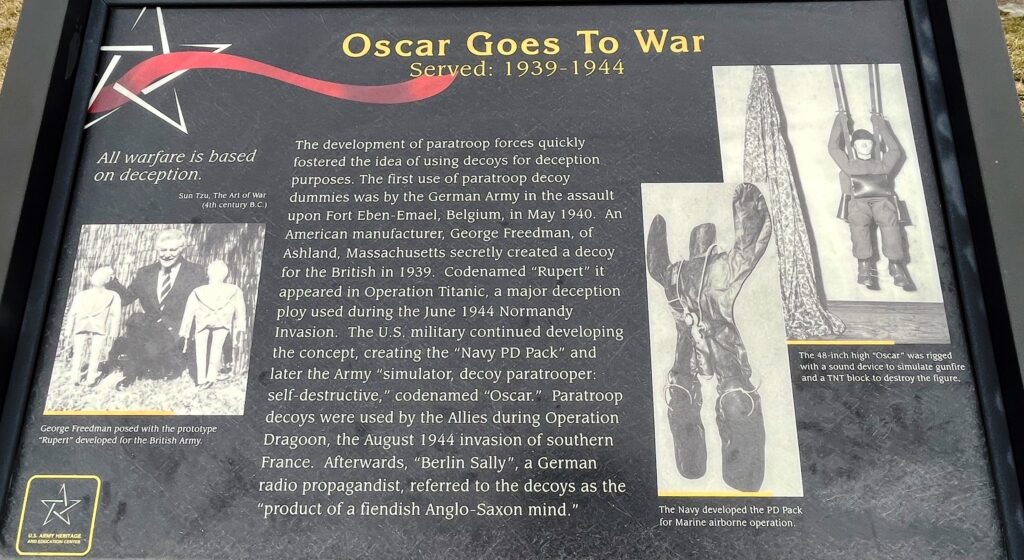 OSCAR GOES TO WAR MEMORIAL PANEL