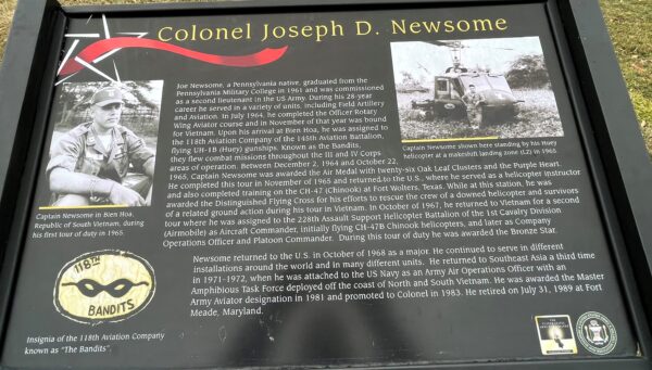 COLONEL JOSEPH D. NEWSOME WAR MEMORIAL PANEL